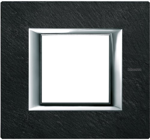 Рамка прямоугольная Legrand BTicino Аxial Axolute 2 мод Черный мрамор  картинка